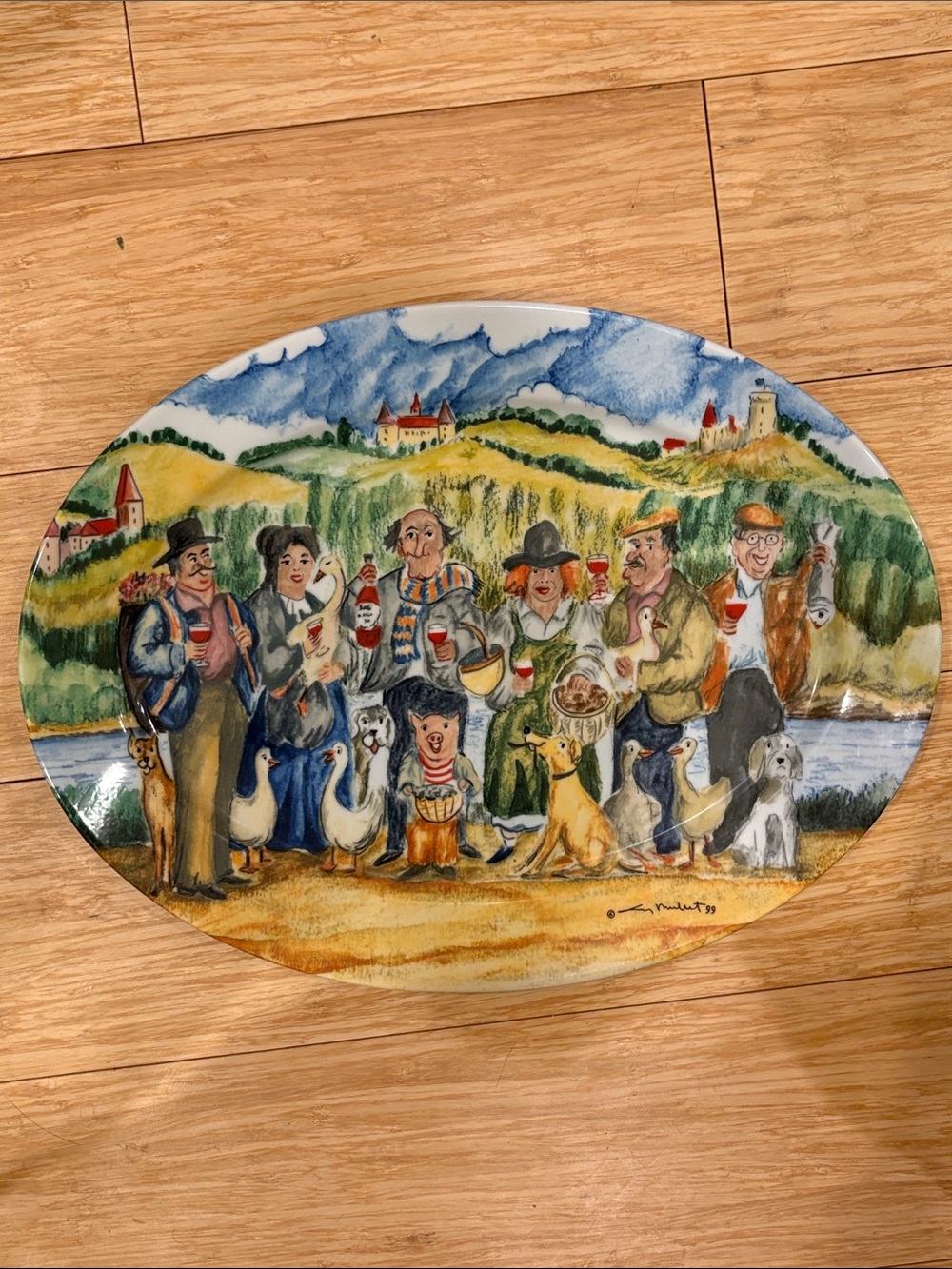 Perigord serving platter created by artist Guy Buffet for Williams Sonoma, 16”